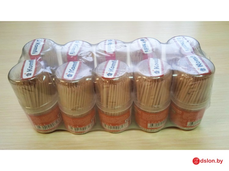 Зубочистки в твердой пласт. баночке по 150шт/упак.